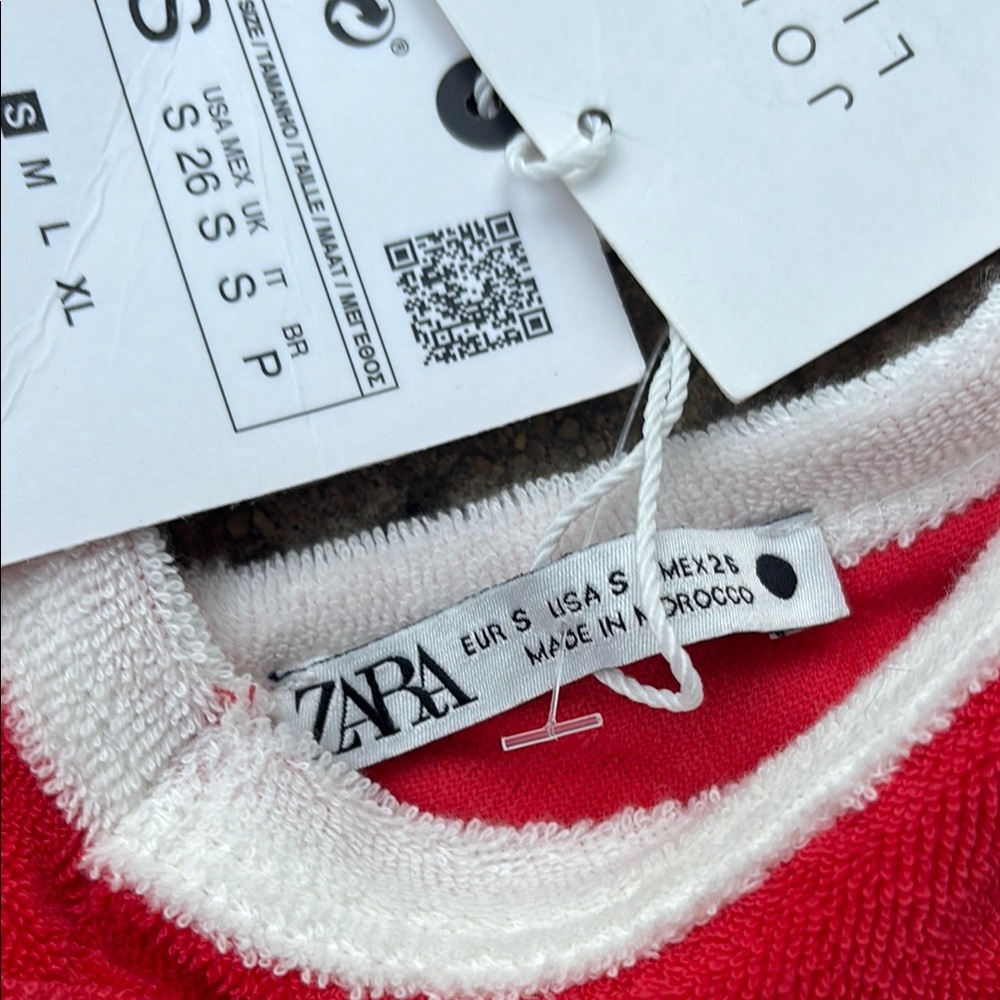 NWT! ZARA Red and White Bra/crop top - Picture 3 of 4
